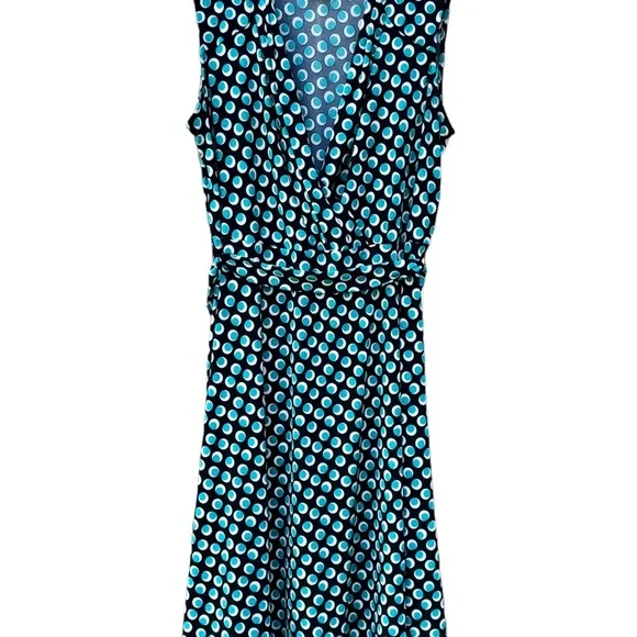 Polka Dot Dress Stretch 12/14 100% polyester Belted - Picture 1 of 8